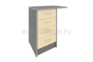 Тумба приставная 4 ящика RIVA А.ТП-4.3F-S Клён-металлик фото