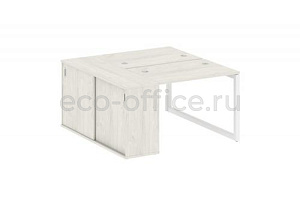 Рабочая станция с опорным шкафом-купе METAL SYSTEM QUATTRO 5x5 50БО.РС-СШК-1.1 Дуб Наварра / Белый металл фото