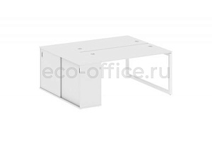 Рабочая станция с опорным шкафом-купе METAL SYSTEM QUATTRO 5x5 50БО.РС-СШК-1.3 Белый / Белый металл фото