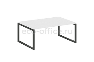 Стол переговорный (1 столешница) METAL SYSTEM QUATTRO 5x5 50БО.ПРГ-1.5 Белый / Антрацит металл фото