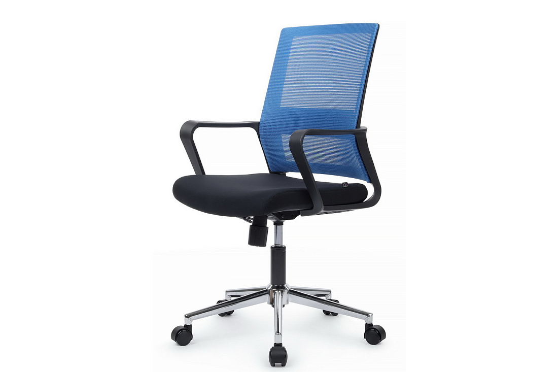 кресло rv chair mint m1029mbe синяя сетка / чёрная ткань фото