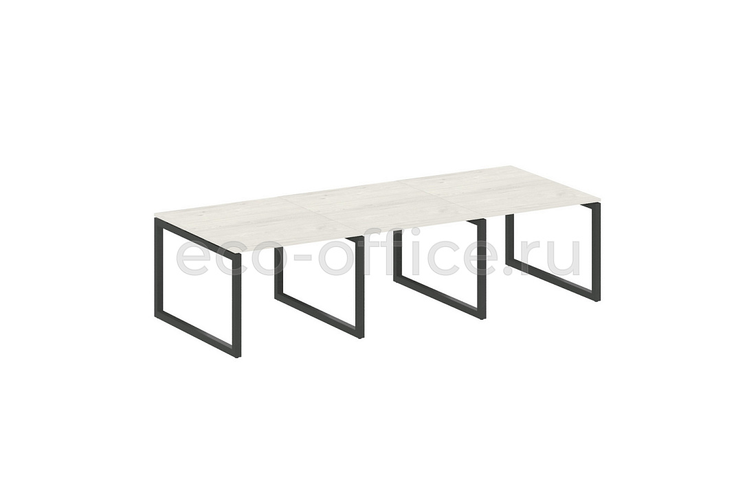 Стол переговорный (3 столешницы) METAL SYSTEM QUATTRO 5x5 50БО.ПРГ-3.1 Дуб Наварра / Антрацит металл   стоимость