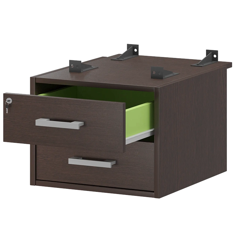 тумба подвесная для столов на м/каркасе гл.730 мм protech амт2-02ц.73 дуб венге фото