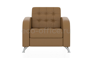 Кресло РОЛЬФ экокожа Euroline 910 Коричнево-бежевый фото