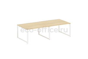 Стол переговорный (2 столешницы) METAL SYSTEM STYLE БО.ПРГ-2.3 Акация Лорка / Белый металл фото