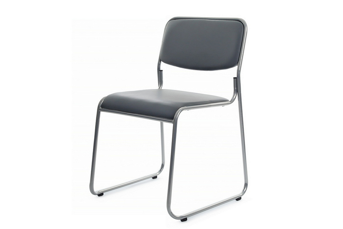кресло rv chair nix omkl-01 серая экокожа / хром металл фото