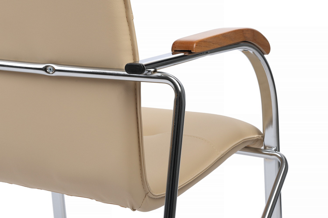 конференц-кресло rv chair самба на гальванических опорах smb-02h бежевая экокожа фото