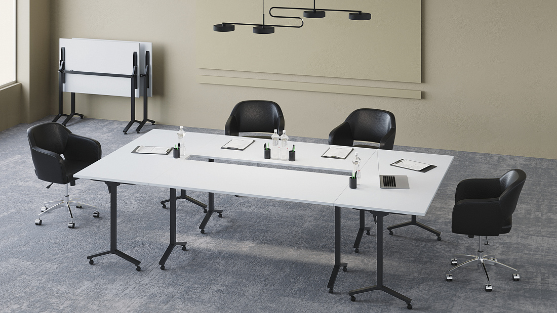 столы для переговоров trend metal белый фото