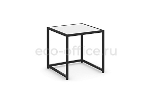 Стол журнальный LOFT VR.L-SJK-45 Белый бриллиант / Чёрный металл фото