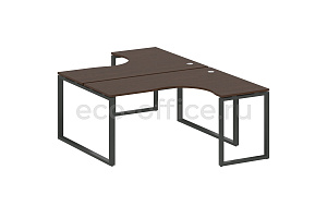 Рабочая станция криволинейная METAL SYSTEM STYLE БО.РАС-СА-2.4 Венге Цаво / Антрацит металл фото