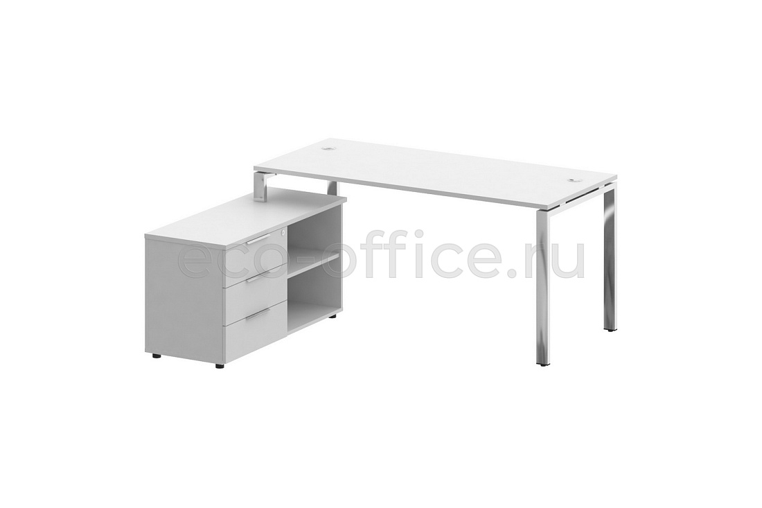 Стол руководителя с опорной тумбой METAL SYSTEM DIRECT БГ.СРТ-4.7 (L) Белый  стоимость