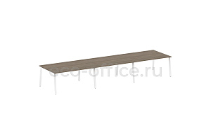 Стол переговорный (3 столешницы) METAL SYSTEM STYLE БА.ПРГ-3.4 Вяз Благородный / Белый металл фото