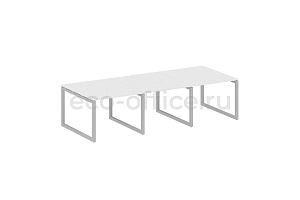 Стол переговорный (3 столешницы) METAL SYSTEM QUATTRO 5x5 50БО.ПРГ-3.1 Белый / Серый металл фото