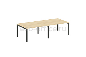 Стол переговорный (2 столешницы) METAL SYSTEM QUATTRO 5x5 50БП.ПРГ-2.3 Акация Лорка / Антрацит металл фото