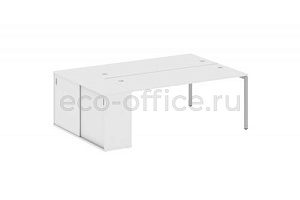 Рабочая станция с опорным шкафом-купе METAL SYSTEM QUATTRO 4x4 40БП.РС-СШК-1.5 Белый / Серый металл фото