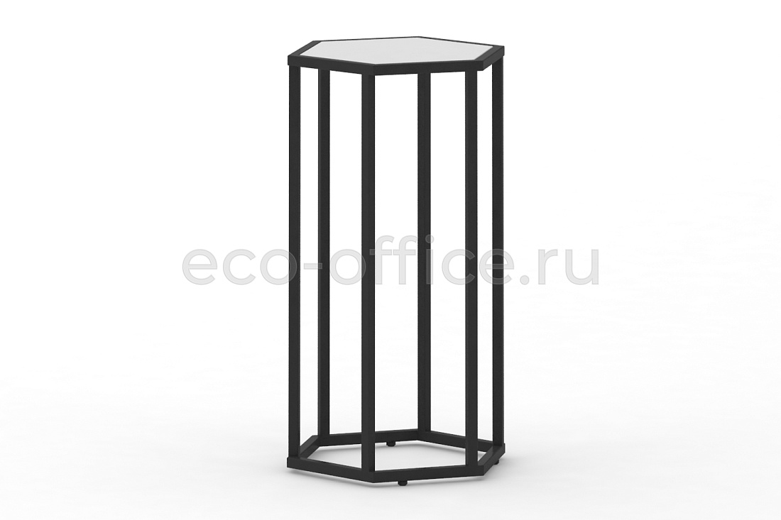 Стол журнальный HEX-800 Белый / Чёрный металл  стоимость