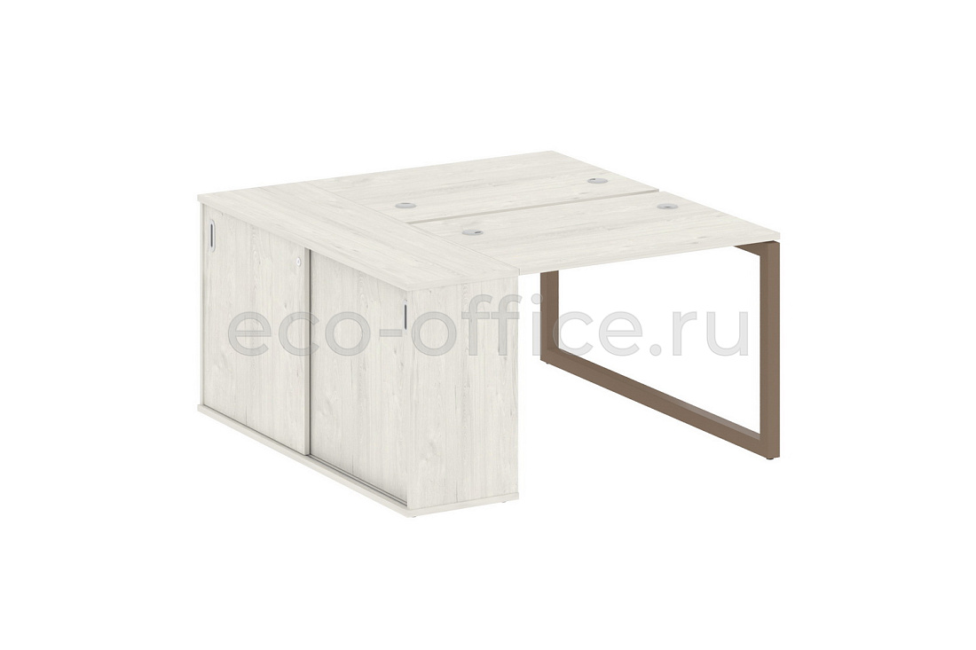 Рабочая станция с опорным шкафом-купе METAL SYSTEM QUATTRO 5x5 50БО.РС-СШК-1.1 Дуб Наварра / Мокко металл  стоимость
