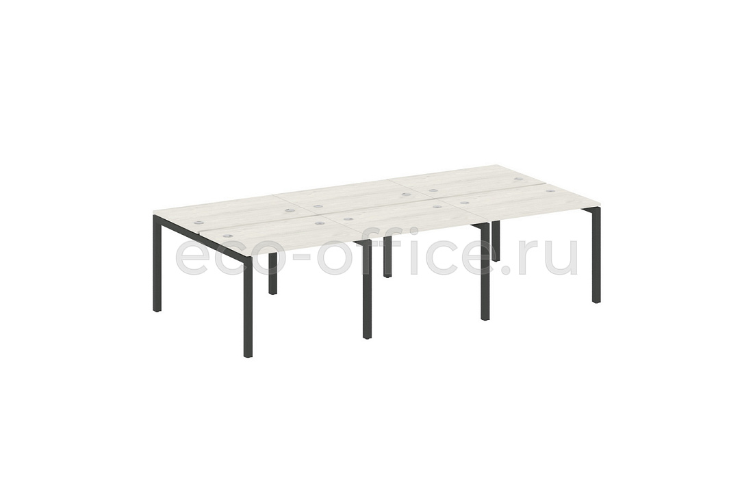 Рабочая станция на 6 рабочих мест METAL SYSTEM QUATTRO 5x5 50БП.СМ-6.1 Дуб Наварра / Антрацит металл   стоимость