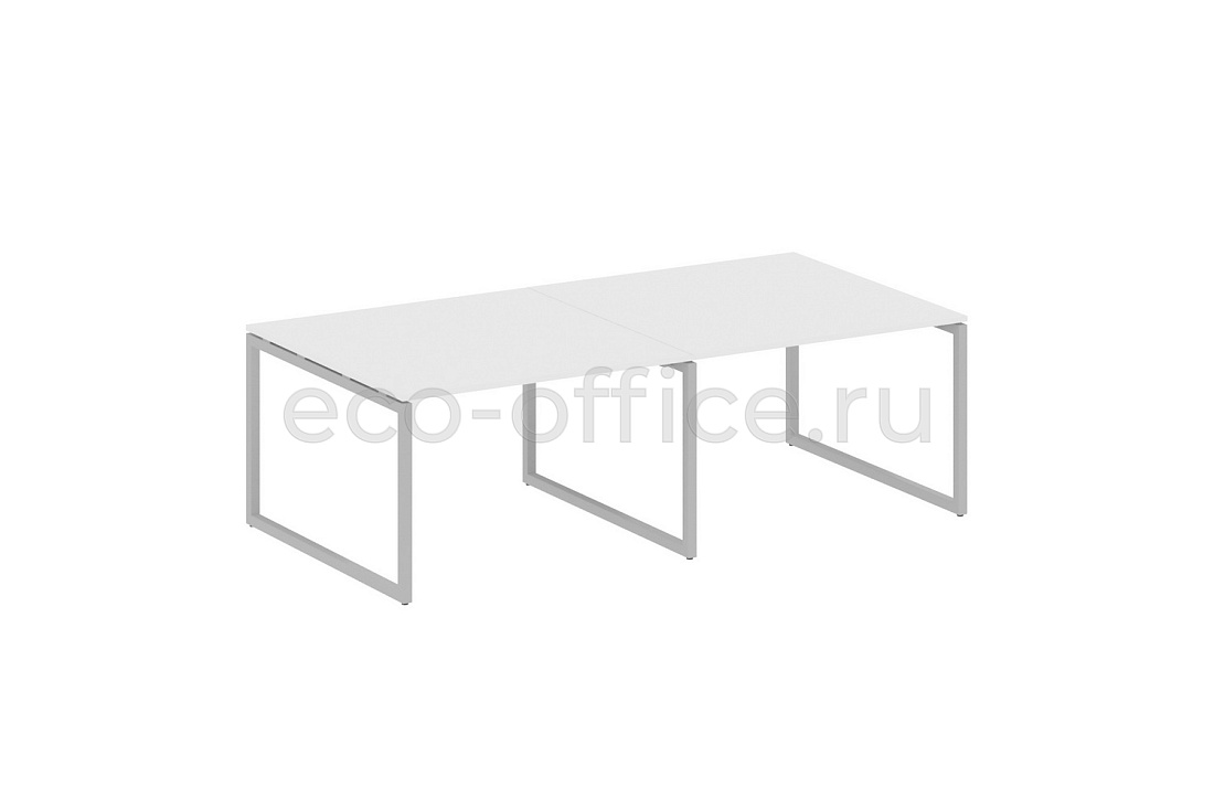 Стол переговорный (2 столешницы) METAL SYSTEM QUATTRO 4x4 40БО.ПРГ-2.2 Белый / Серый металл  стоимость