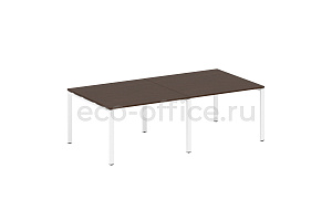 Стол переговорный (2 столешницы) METAL SYSTEM STYLE БП.ПРГ-2.2 Венге Цаво / Белый металл фото