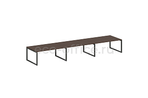 Стол переговорный (3 столешницы) METAL SYSTEM QUATTRO 5x5 50БО.ПРГ-3.5 Венге Цаво / Антрацит металл фото