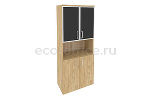 Шкаф высокий широкий ONIX O.ST-1.4 R black Тиквуд Светлый фото
