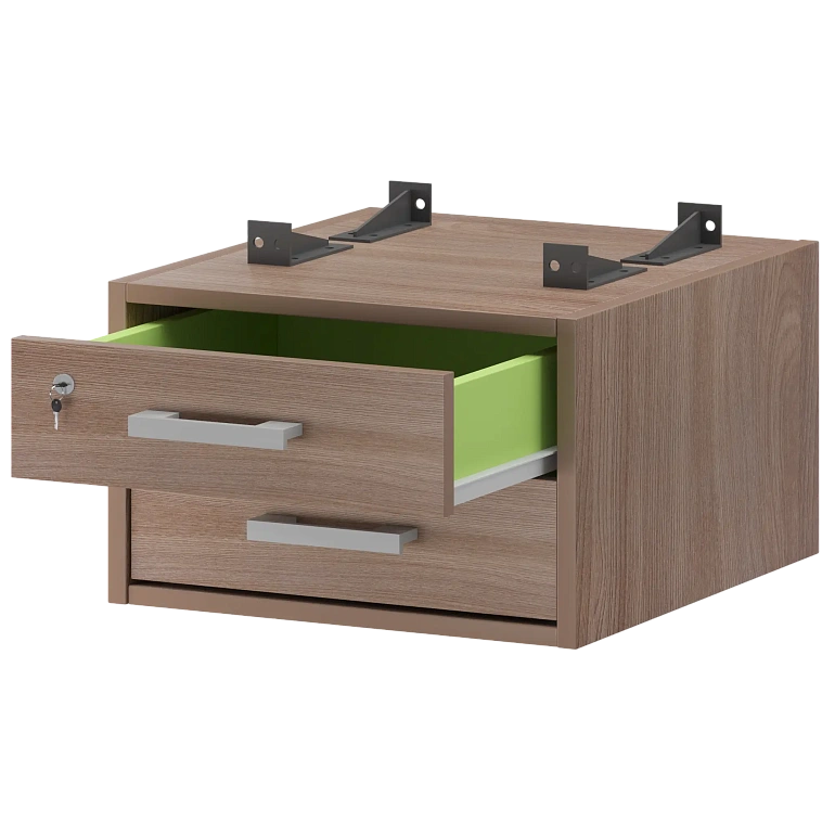 тумба подвесная для столов на м/каркасе гл.600 мм protech амт2-02м.60 темный шимо фото