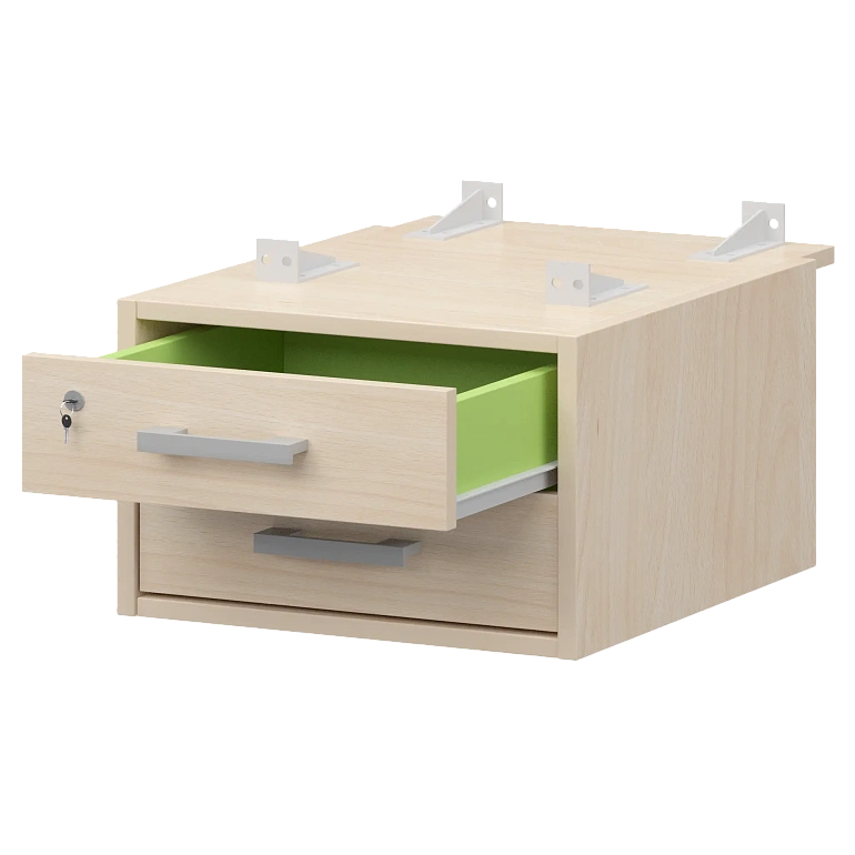 тумба подвесная для столов на м/каркасе гл.730 мм protech амт2-02м.73 бук/белый фото