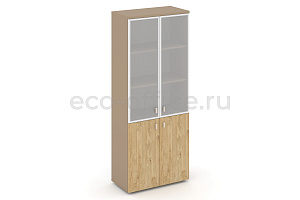 Шкаф высокий широкий ESTETICA ES.ST-1.2R Латте / Тиквуд Светлый фото