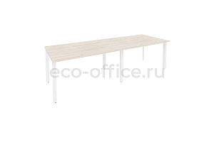 Стол переговорный (2 столешницы) ONIX O.MP-PRG-2.3 Денвер Светлый / Белый металл фото