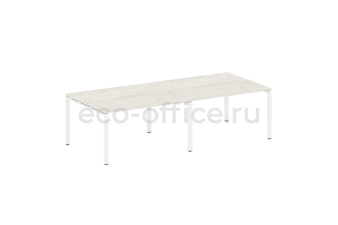 Стол переговорный (2 столешницы) METAL SYSTEM STYLE БП.ПРГ-2.3 Дуб Наварра / Белый металл  стоимость