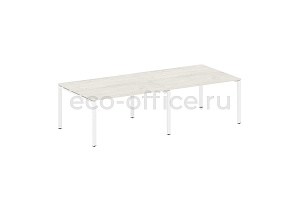 Стол переговорный (2 столешницы) METAL SYSTEM STYLE БП.ПРГ-2.3 Дуб Наварра / Белый металл фото
