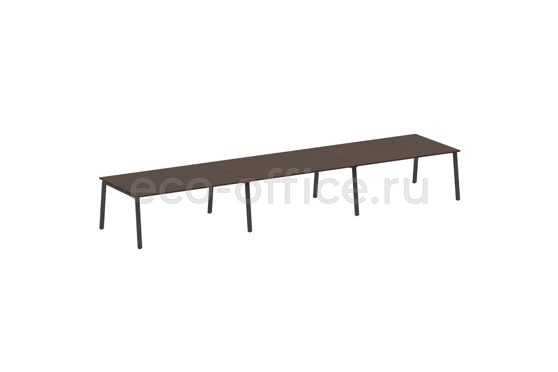 Стол переговорный (3 столешницы) METAL SYSTEM STYLE БА.ПРГ-3.5 Венге Цаво / Антрацит металл  стоимость