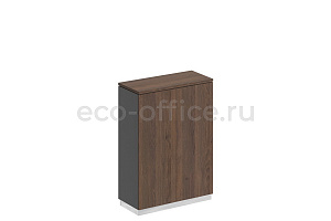 Шкаф для документов средний CITY СИ 318 Дуб Гладстоун темный / Дуб Гладстоун темный / Антрацит фото
