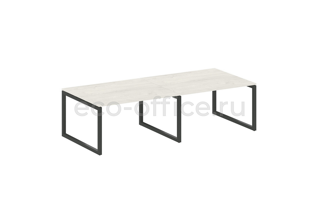 Стол переговорный (2 столешницы) METAL SYSTEM QUATTRO 5x5 50БО.ПРГ-2.3 Дуб Наварра / Антрацит металл   стоимость