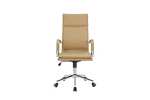 Кресло руководителя RV Chair HUGO 6003-1SE Светло-бежевая экокожа фото