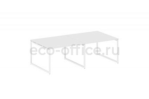 Стол переговорный (2 столешницы) METAL SYSTEM QUATTRO 4x4 40БО.ПРГ-2.2 Белый / Белый металл фото