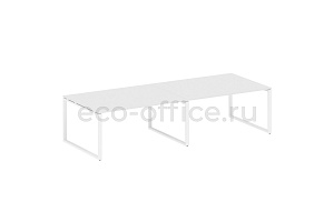 Стол переговорный (2 столешницы) METAL SYSTEM STYLE БО.ПРГ-2.4 Белый / Белый металл фото