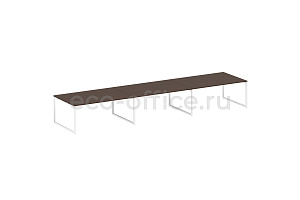 Стол переговорный (3 столешницы) METAL SYSTEM QUATTRO 4x4 40БО.ПРГ-3.5 Венге Цаво / Белый металл фото