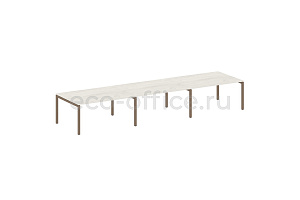 Стол переговорный (3 столешницы) METAL SYSTEM QUATTRO 5x5 50БП.ПРГ-3.4 Дуб Наварра / Мокко металл фото
