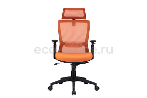 Кресло RV Chair LINE W-202 AC Чёрный пластик / Оранжевая сетка фото