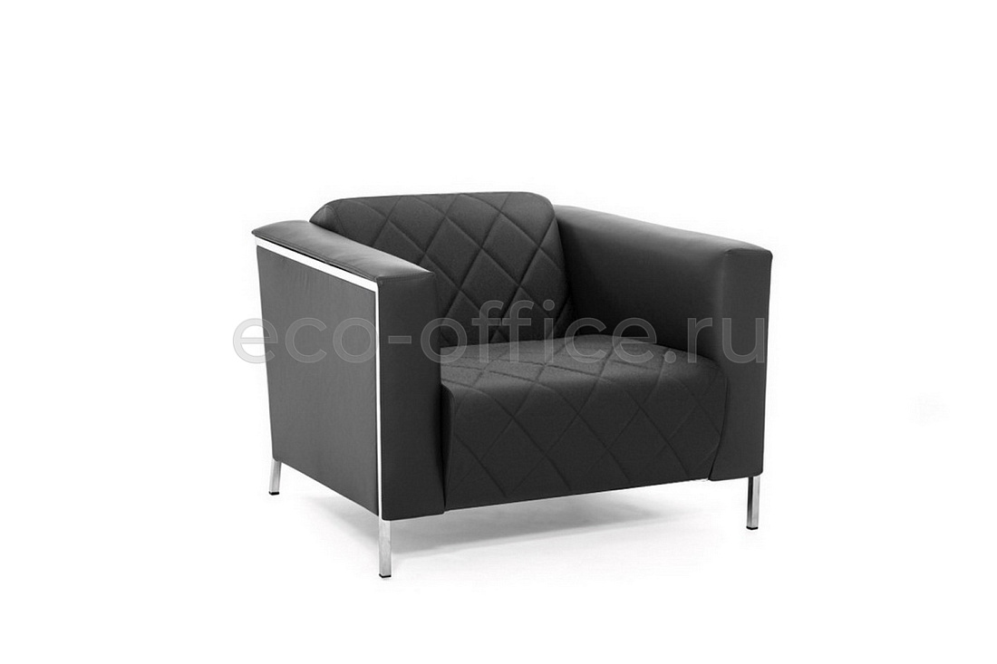 Кресло VISPO 1 Polish Dakota black Dollaro 501 black stitch 1 Чёрная кожа  стоимость