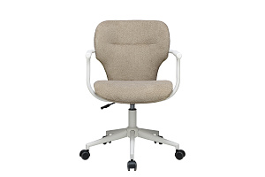 Кресло ECO-CHAIR PATRICK W-237 Бежевая ткань / Белый каркас фото