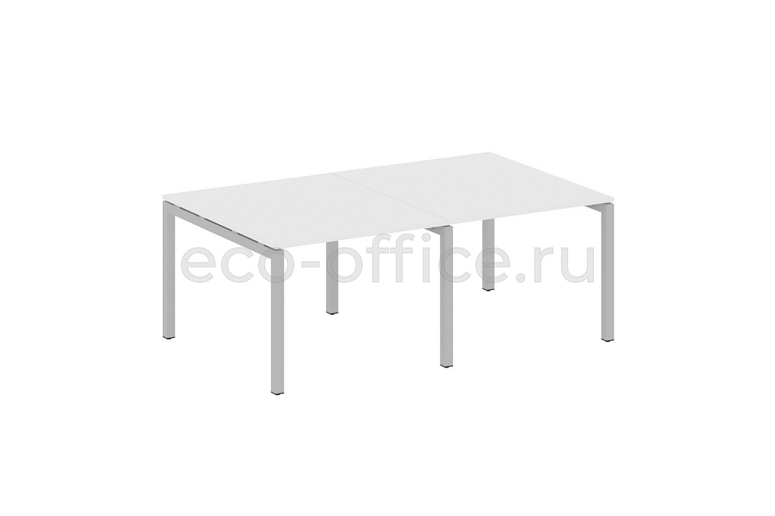 Стол переговорный (2 столешницы) METAL SYSTEM QUATTRO 5x5 50БП.ПРГ-2.1 Белый / Серый металл  стоимость
