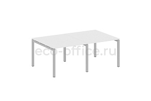 Стол переговорный (2 столешницы) METAL SYSTEM QUATTRO 5x5 50БП.ПРГ-2.1 Белый / Серый металл фото