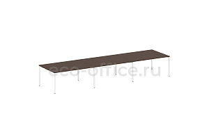 Стол переговорный (3 столешницы) METAL SYSTEM QUATTRO 4x4 40БП.ПРГ-3.4 Венге Цаво / Белый металл фото