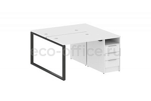 Рабочая станция с опорной тумбой METAL SYSTEM STYLE БО.РС-СТП-2.1 Белый / Антрацит металл фото