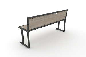 Скамья учебная трёхместная DESK DK-1500L Дуб Аттик / Антрацит металл фото