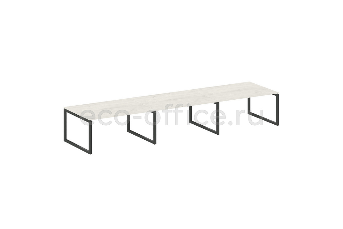 Стол переговорный (3 столешницы) METAL SYSTEM QUATTRO 5x5 50БО.ПРГ-3.4 Дуб Наварра / Антрацит металл   стоимость