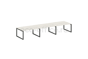 Стол переговорный (3 столешницы) METAL SYSTEM QUATTRO 5x5 50БО.ПРГ-3.4 Дуб Наварра / Антрацит металл фото